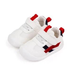 Buty dla niemowląt - miękkie kapcie do nauki chodzenia z siatki Czerwony