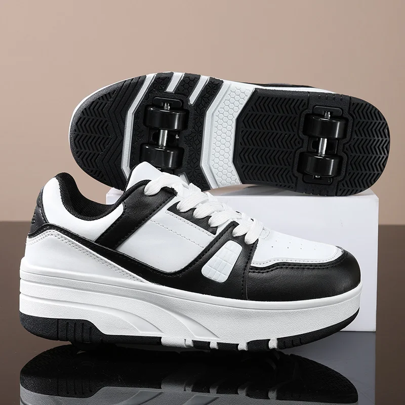 Buty na kółkach dla dzieci - trampki rolki 2w1 Czarny