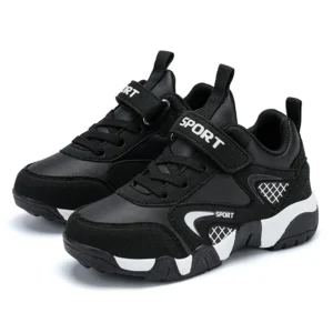 Lekkie buty sportowe dla chłopców do biegania Czarno-biały