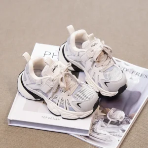Buty sportowe dziecięce z siateczką oddychające unisex 918beige