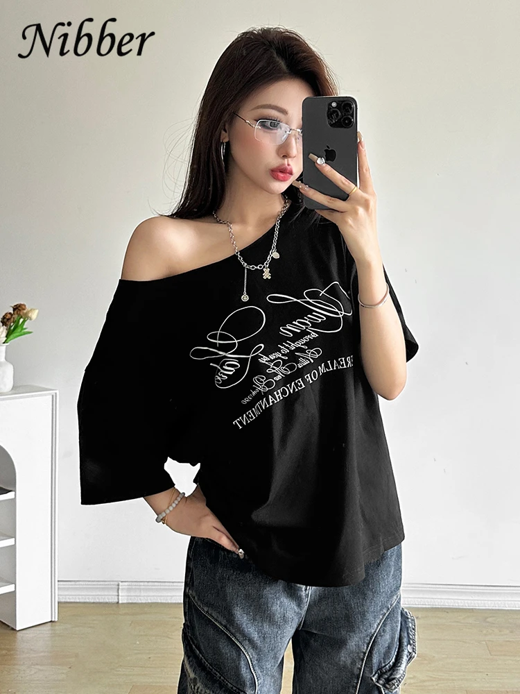 Casualowa koszulka damska streetwear letnia na co dzień Czarny