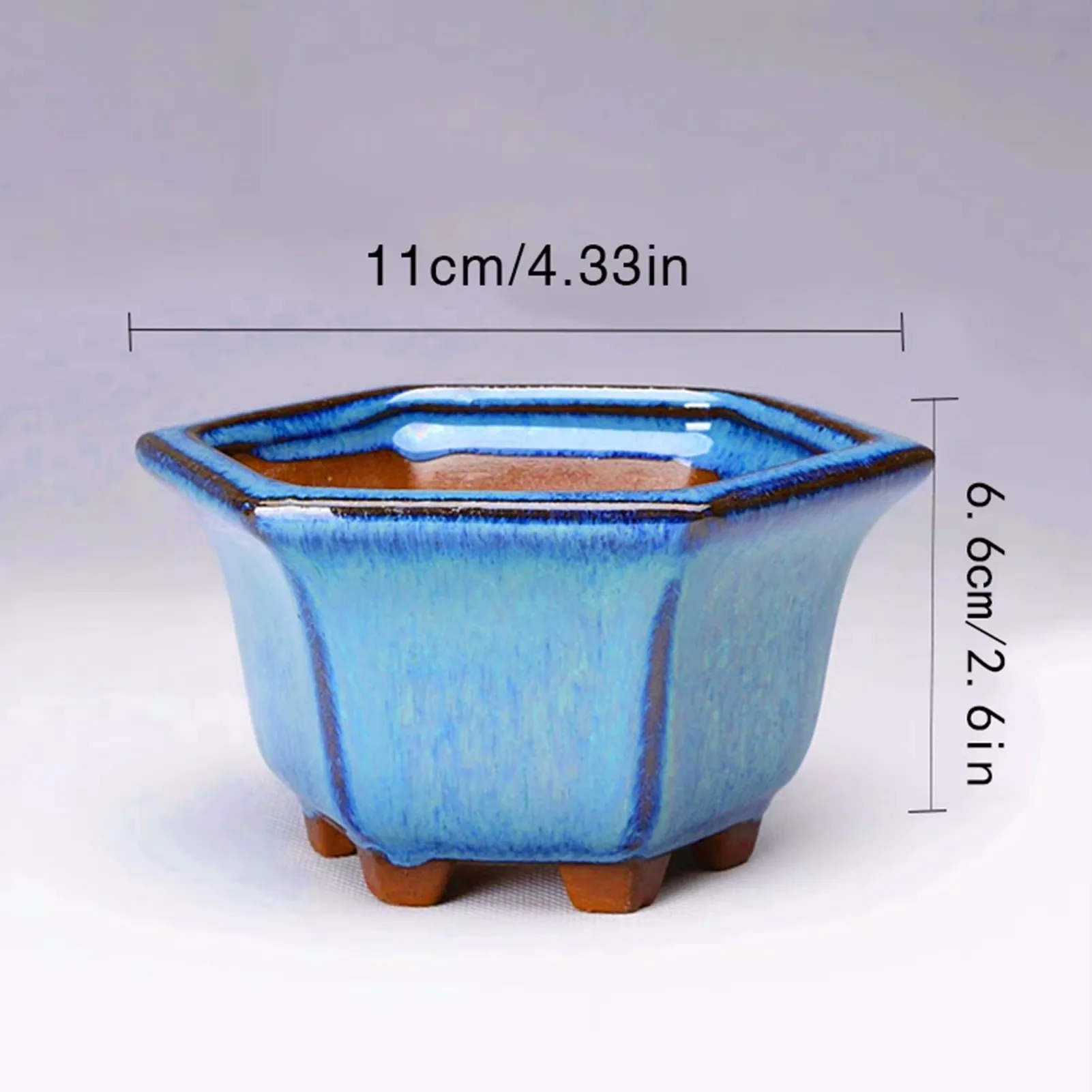 Ceramiczna doniczka bonsai w stylu chińskim Jasnoszary