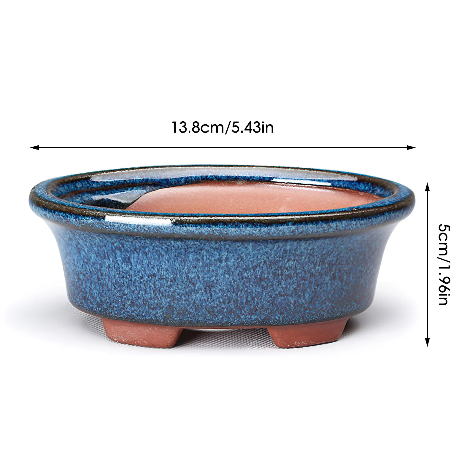 Ceramiczna doniczka bonsai w stylu chińskim Niebieski