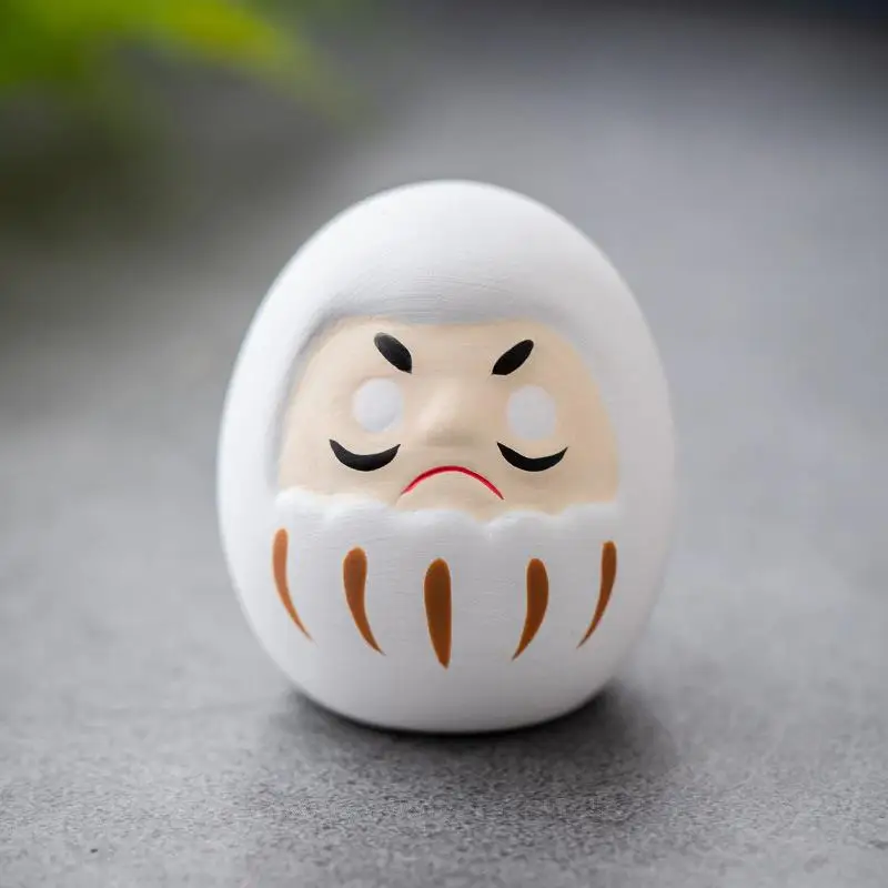 Ceramiczna lalka Daruma – japońska figurka na szczęście Khaki