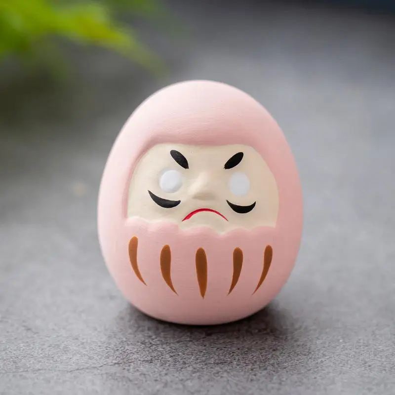Ceramiczna lalka Daruma – japońska figurka na szczęście Jasnożółty