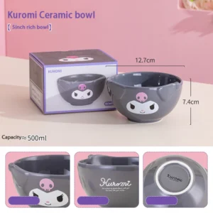 Ceramiczna miseczka do ryżu z motywem Sanrio 5 cali Szary