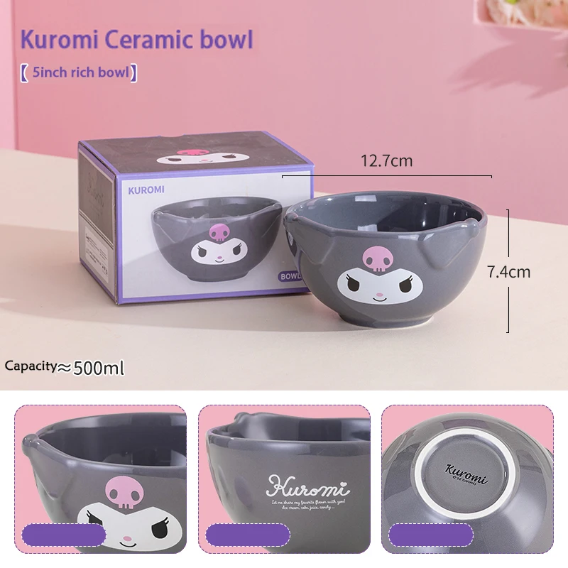 Ceramiczna miseczka do ryżu z motywem Sanrio 5 cali Szary