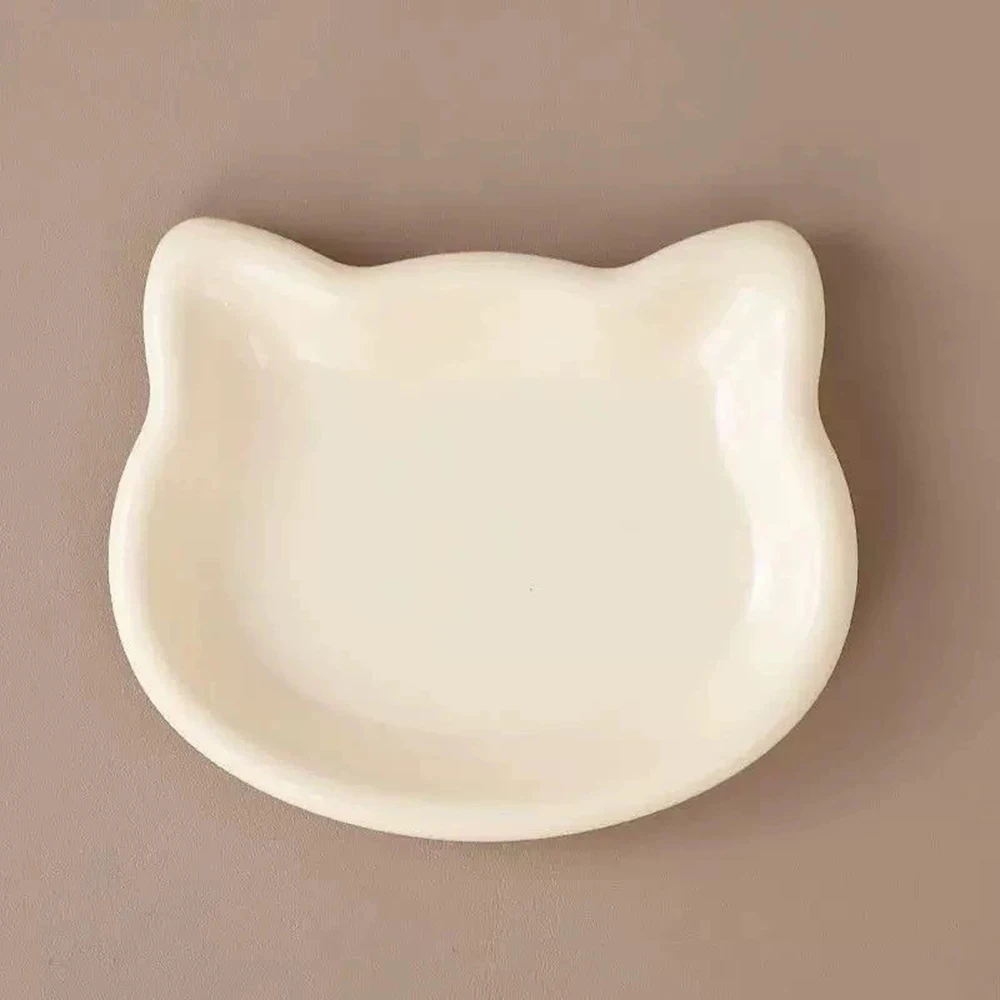 Ceramiczna miska dla kota w pastelowym kolorze z antypoślizgowym dnem Biały