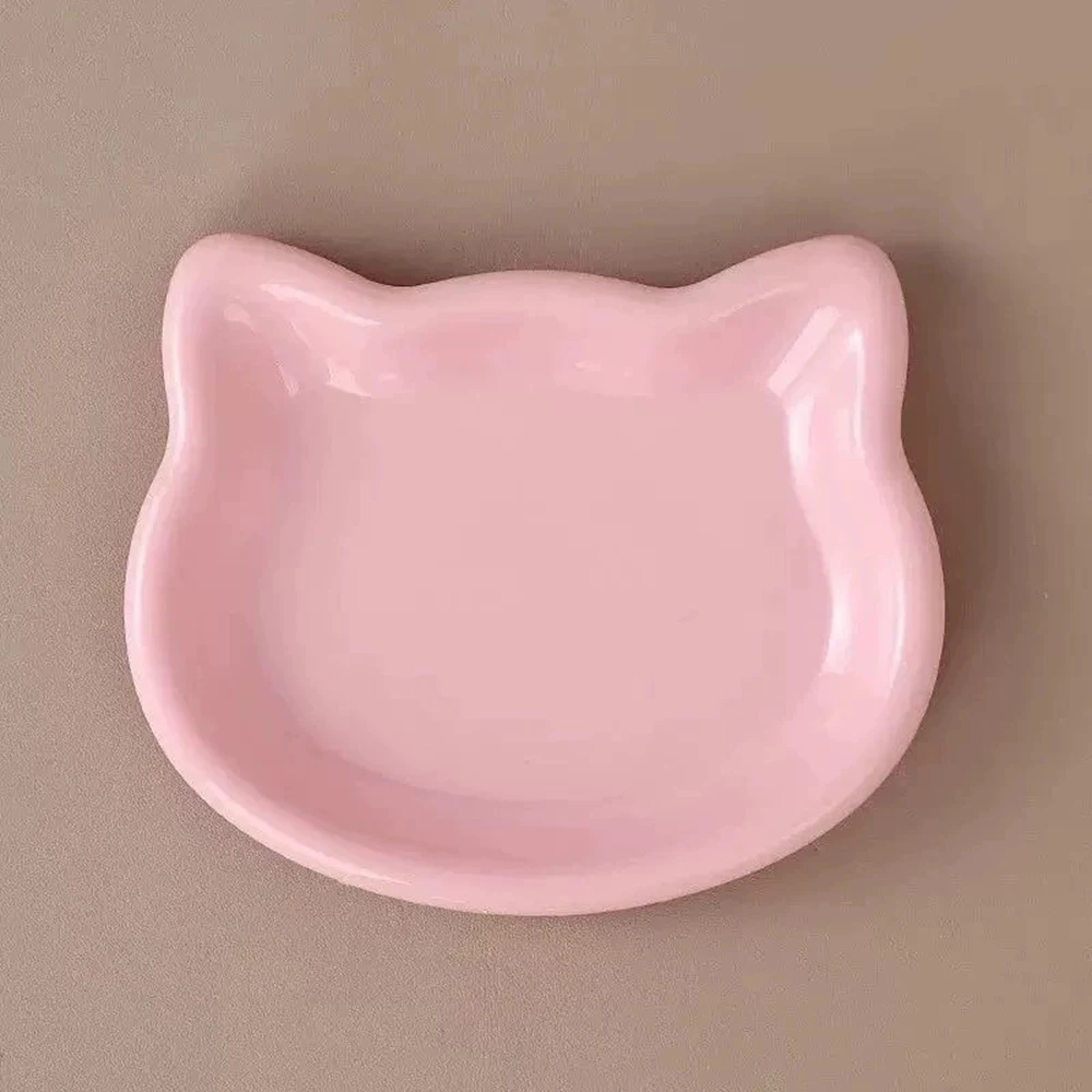 Ceramiczna miska dla kota w pastelowym kolorze z antypoślizgowym dnem Różowy