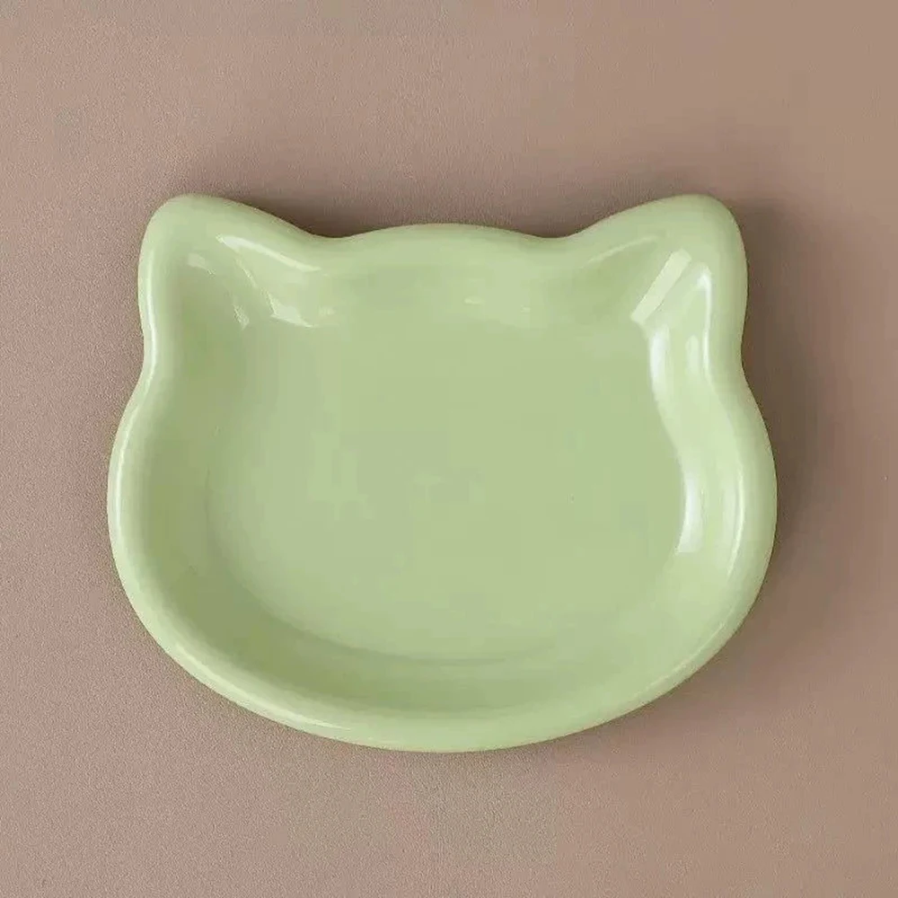 Ceramiczna miska dla kota w pastelowym kolorze z antypoślizgowym dnem Zielony