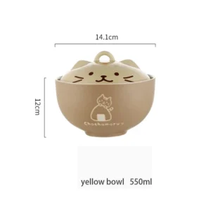 Ceramiczna miska na zupę Kot z pokrywką 550 ml Zielony