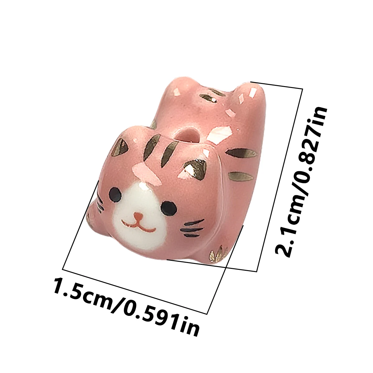 Ceramiczne koraliki kot na szczęście - 4 sztuki, ręcznie malowane 11