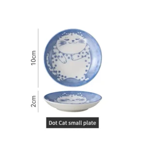 Ceramiczne miseczki na sosy Szczęśliwy Kot - 4 szt. Brązowy