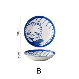 Ceramiczne naczynka na sos Kot szczęścia - sushi Czerwony