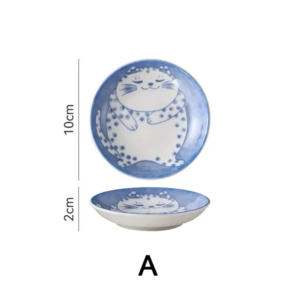 Ceramiczne naczynka na sos Kot szczęścia - sushi Srebrny