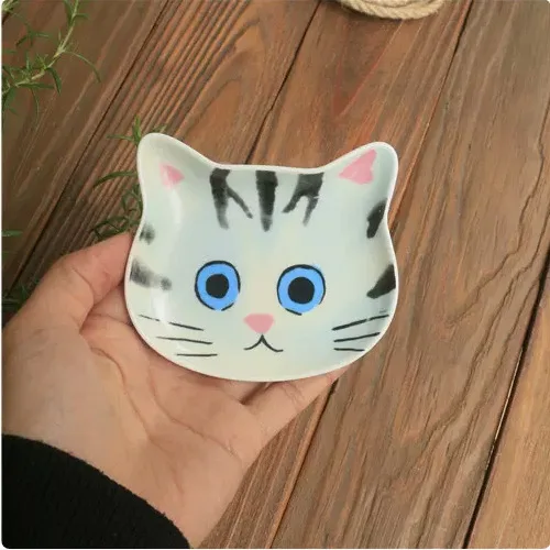 Ceramiczne naczynko na sos w kształcie kota Ciemnoniebieski
