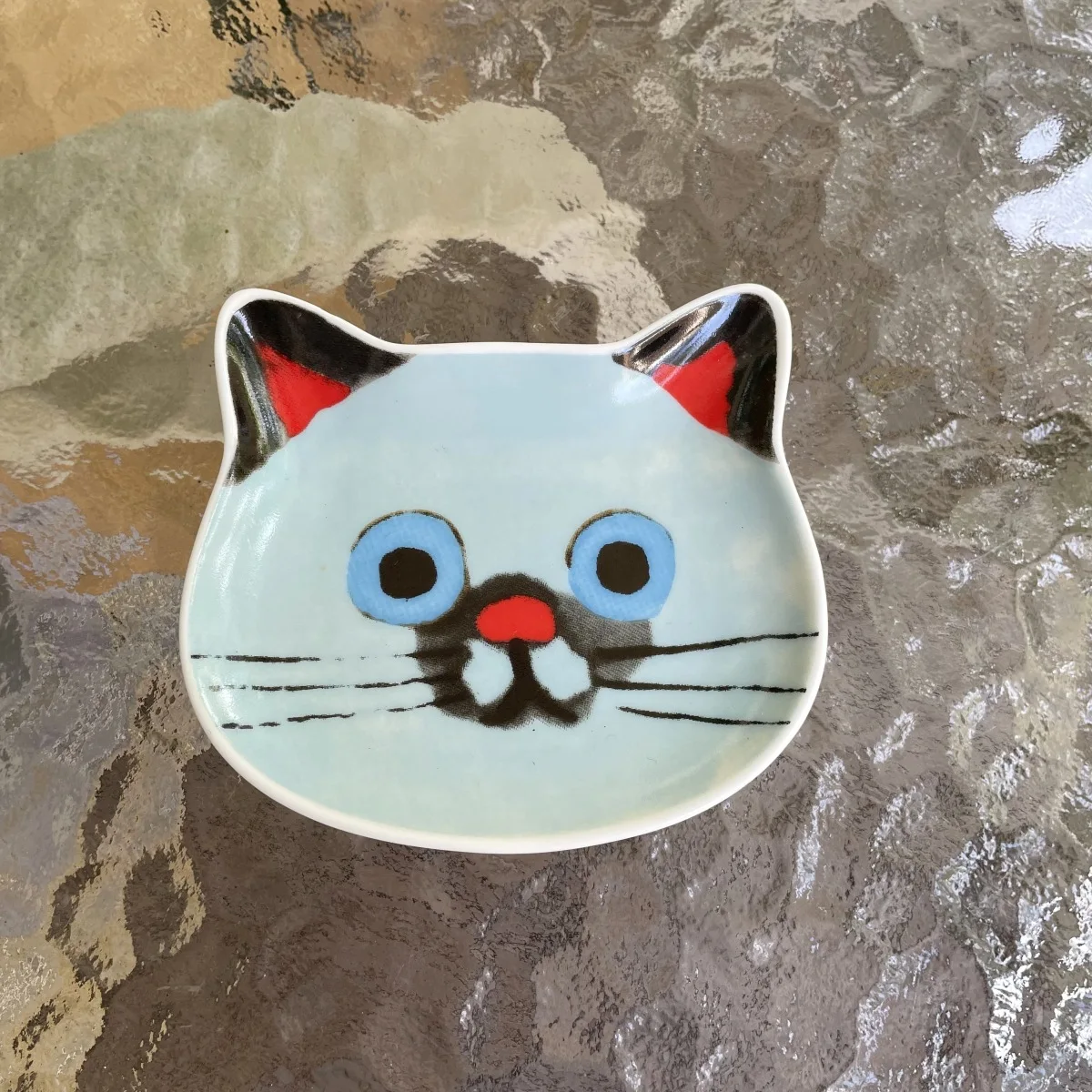 Ceramiczne naczynko na sos w kształcie kota Jasnożółty
