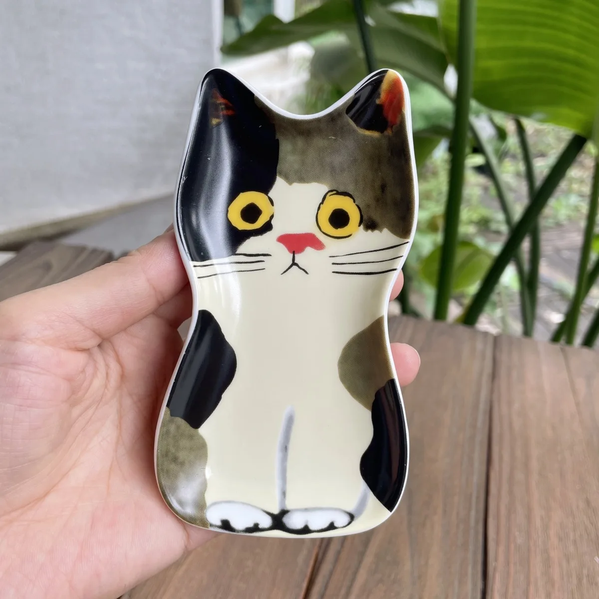 Ceramiczny dipek w kształcie kota - miseczka na sosy Jasnozielony