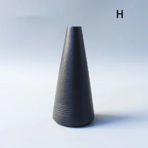 Ceramiczny mały wazon na kwiaty – dekoracja stołu w stylu japońskim Czarny