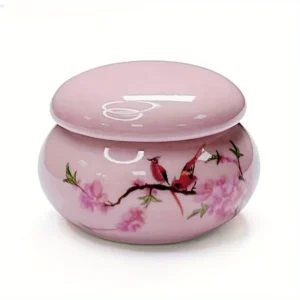 Ceramiczny pojemnik Dappen Dish do żelu i akrylu z pokrywką Różowy