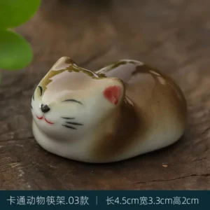 Ceramiczny stojak na pałeczki w kształcie psa i kota Fioletowy/фиолетовый