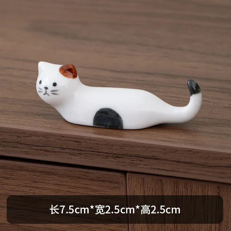 Ceramiczny uchwyt na pałeczki Kot Ciemnoniebieski