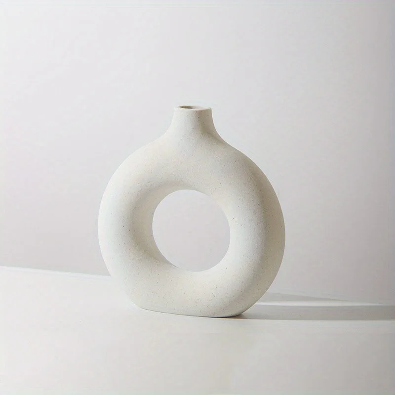 Ceramiczny wazon boho biały lub beżowy do dekoracji domu Beżowy