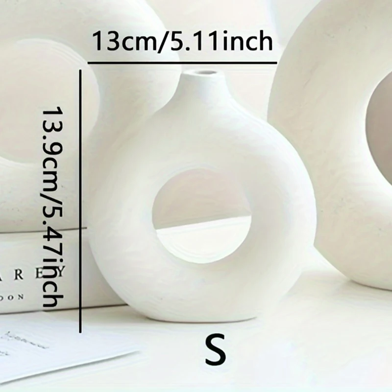 Ceramiczny wazon boho biały lub beżowy do dekoracji domu Biały