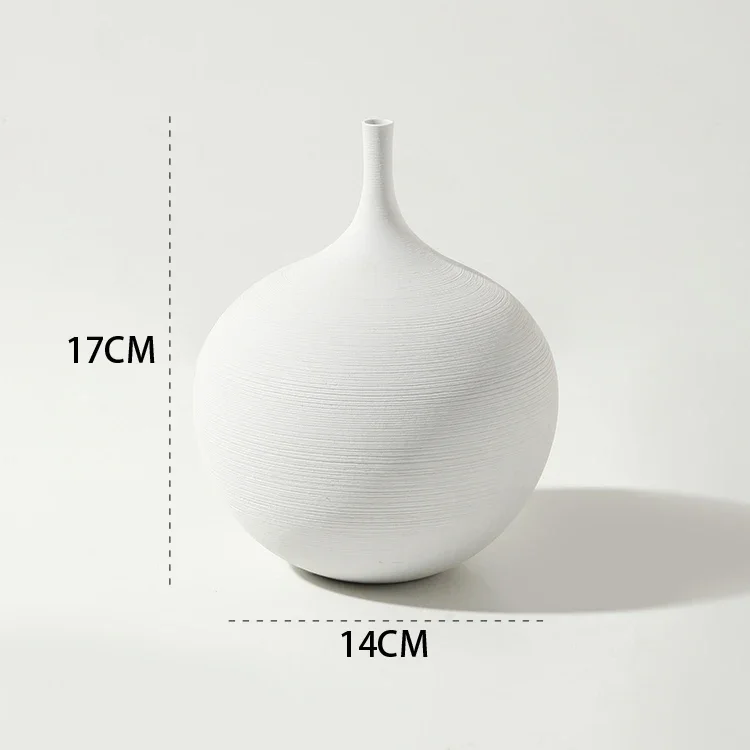 Ceramiczny wazon dekoracyjny w stylu zen Biały