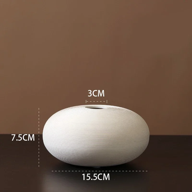 Ceramiczny wazon dekoracyjny w stylu zen Biały c