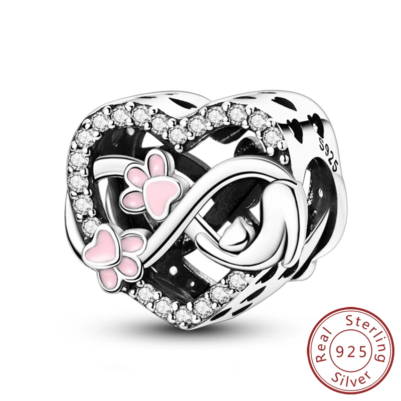 Charm serce ze srebra 925 – Family, Sister, Love Bordowy