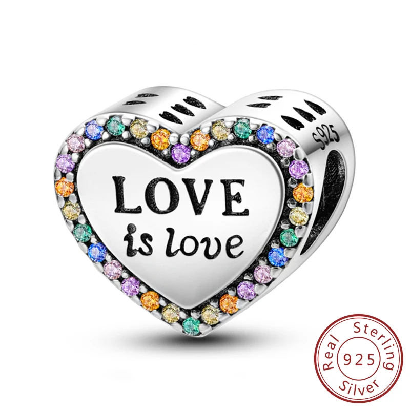 Charm serce ze srebra 925 – Family, Sister, Love Khaki
