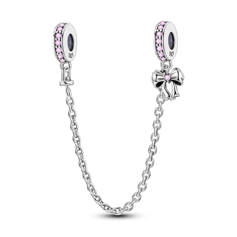 Charms 925 srebro różowa seria — zawieszki do bransoletki DIY Błękitny