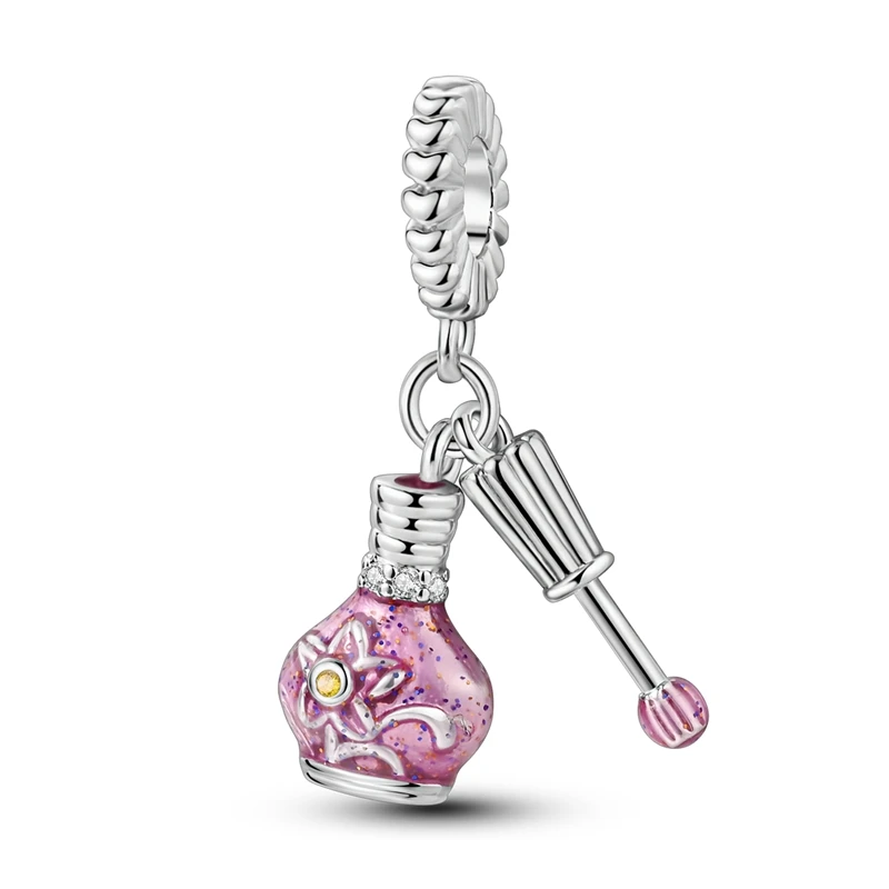 Charms 925 srebro różowa seria — zawieszki do bransoletki DIY Kobaltowy niebieski