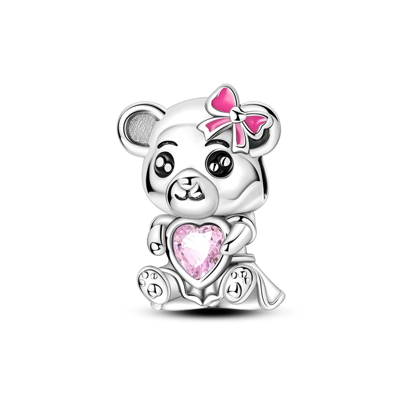 Charms 925 srebro różowa seria — zawieszki do bransoletki DIY Królewski niebieski