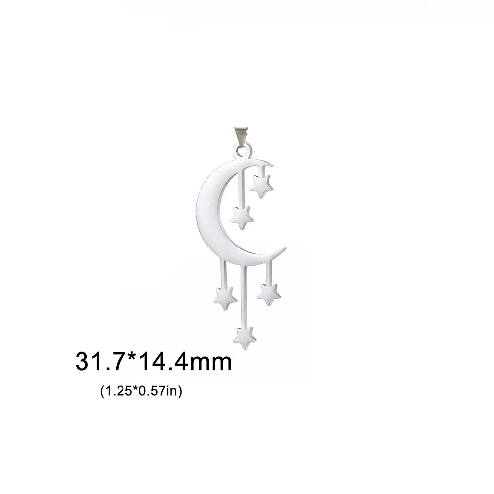Charms faza księżyca i kot wisiorki ze stali nierdzewnej do biżuterii DIY Antyczne pozłacane