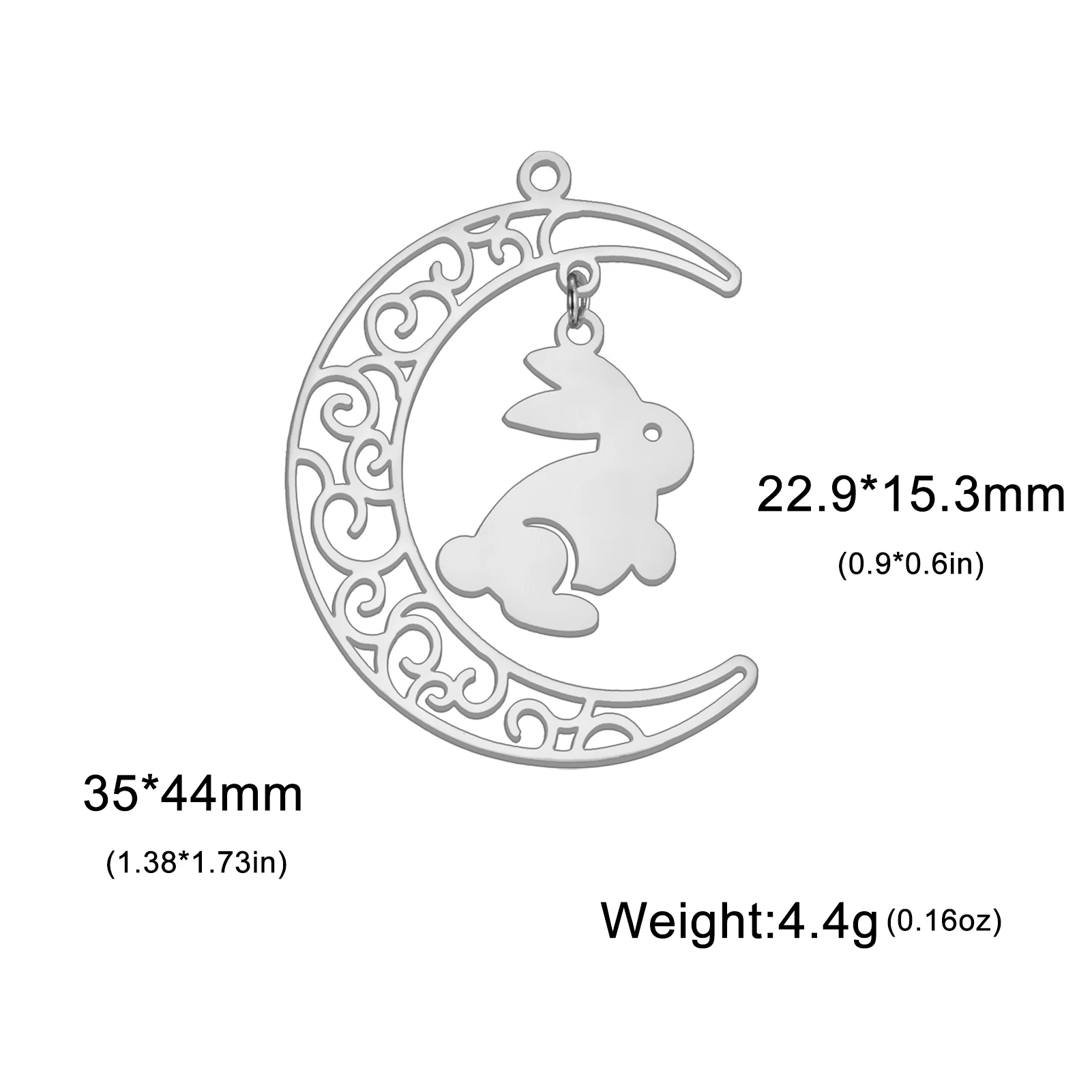 Charms faza księżyca i kot wisiorki ze stali nierdzewnej do biżuterii DIY Złoto szampańskie