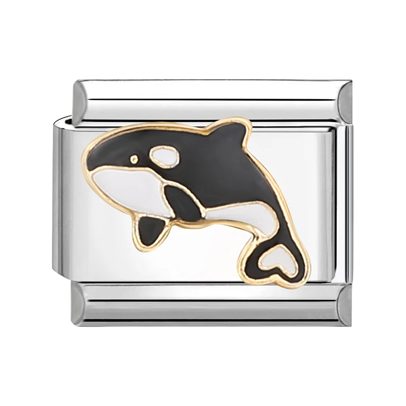 Charms kot i Shiba Inu na bransoletkę 9mm ze stali nierdzewnej S1