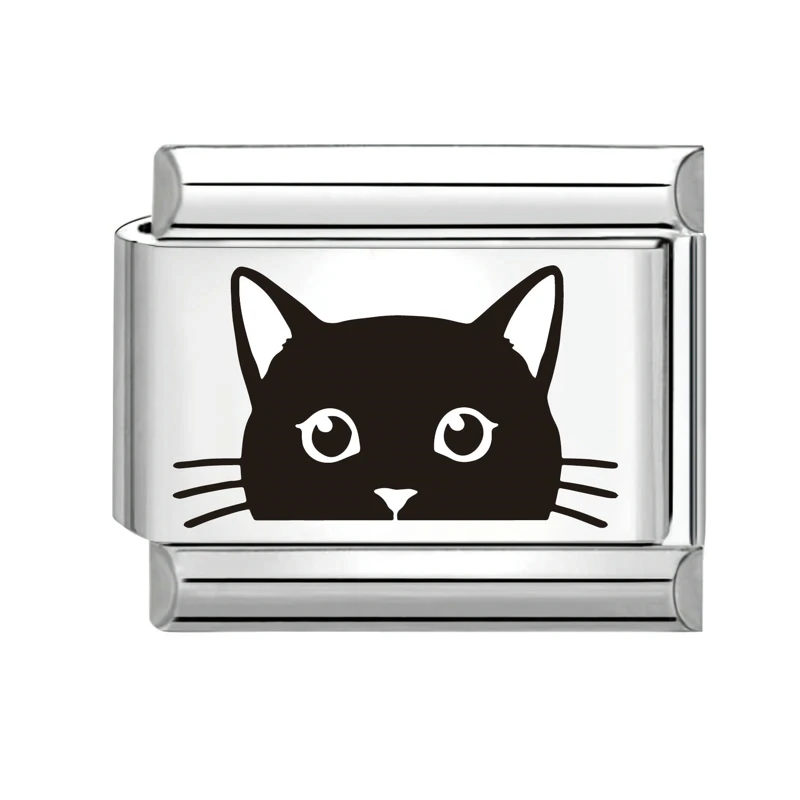 Charms kot i Shiba Inu na bransoletkę 9mm ze stali nierdzewnej S5