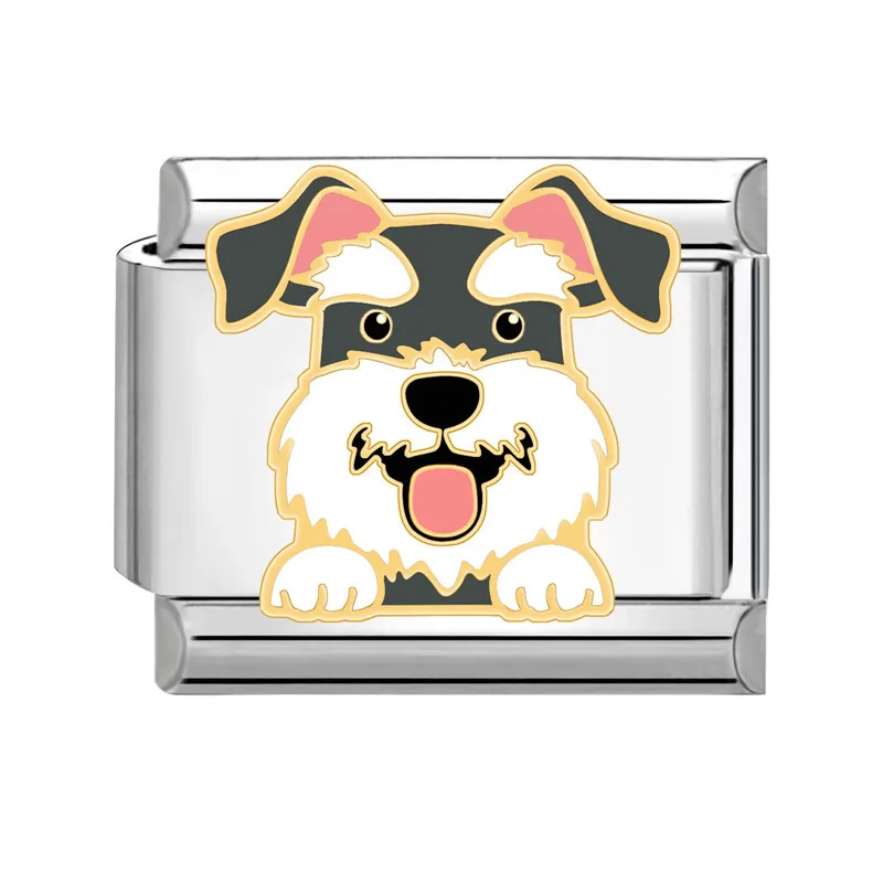 Charms kot i Shiba Inu na bransoletkę 9mm ze stali nierdzewnej S9