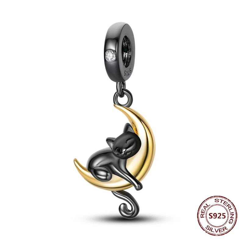 Charms łapka kota srebro 925 do bransoletek Beżowy