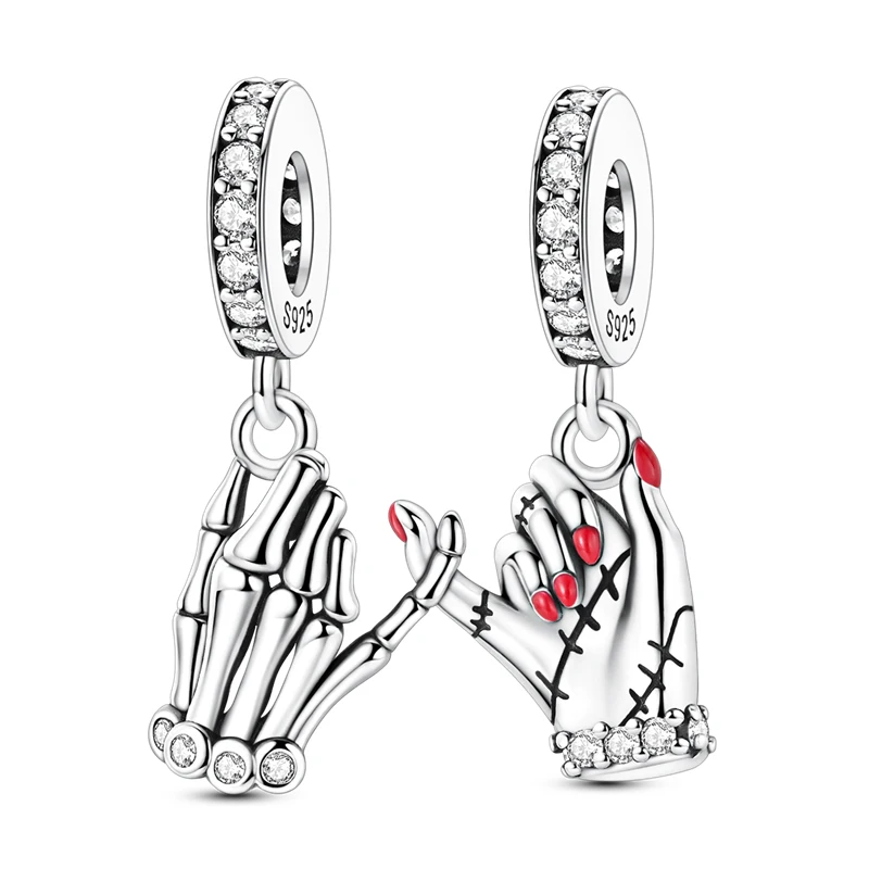 Charms łapka kota srebro 925 do bransoletek Błękitny