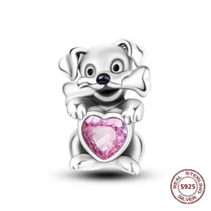 Charms łapka kota srebro 925 do bransoletek Brązowy
