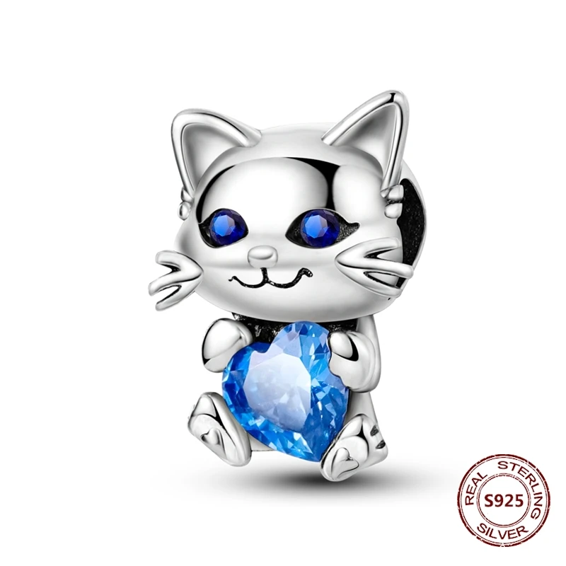 Charms łapka kota srebro 925 do bransoletek Jasny