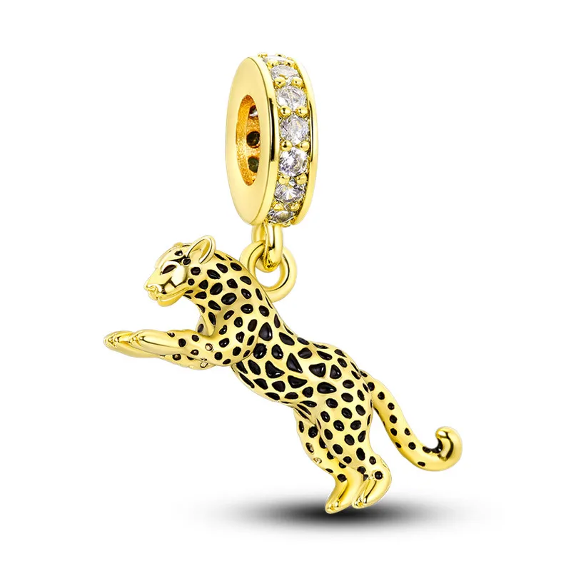 Charms łapka kota srebro 925 do bransoletek żółty