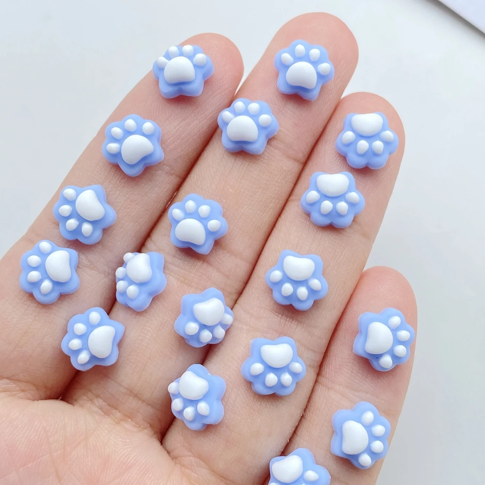 Charms do nail artu z kotem — zestaw 50 żywicznych ozdób 3D Jasnozielony