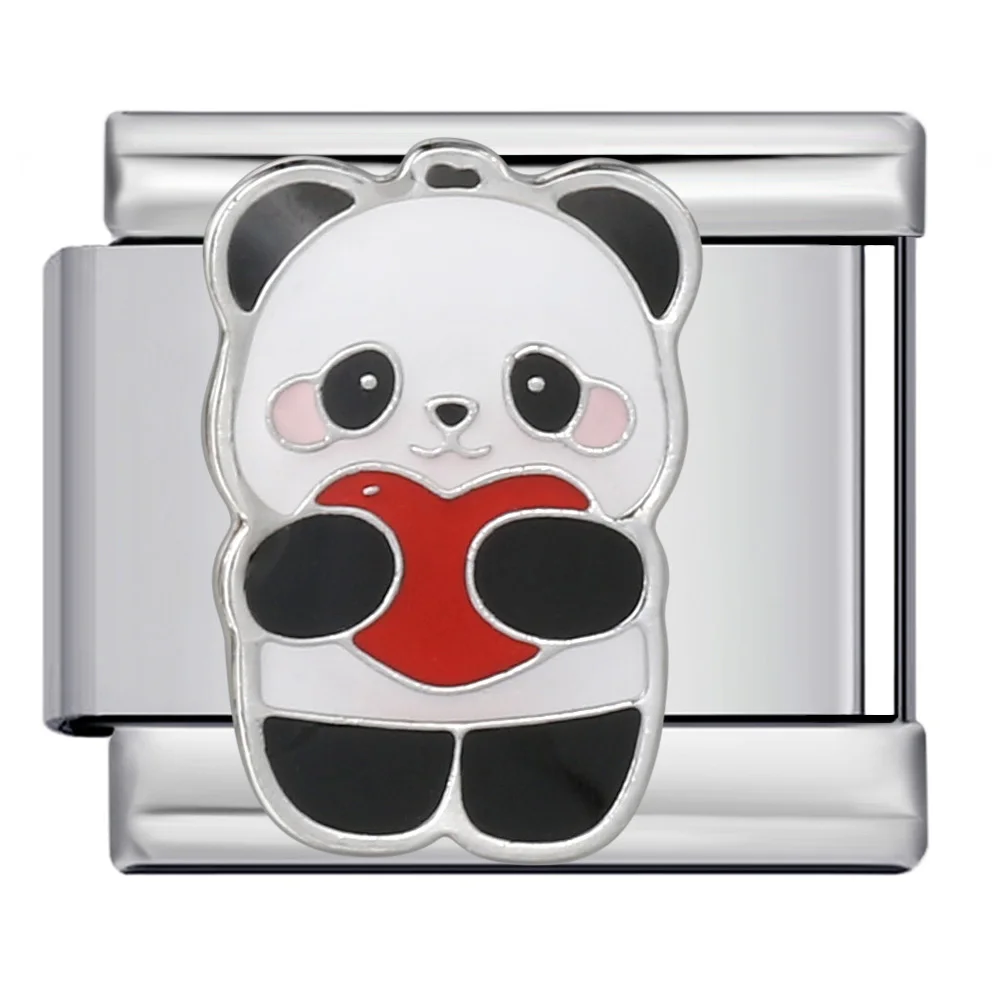 Charms pies, kot i panda do bransoletki 9 mm, stal nierdzewna Icj