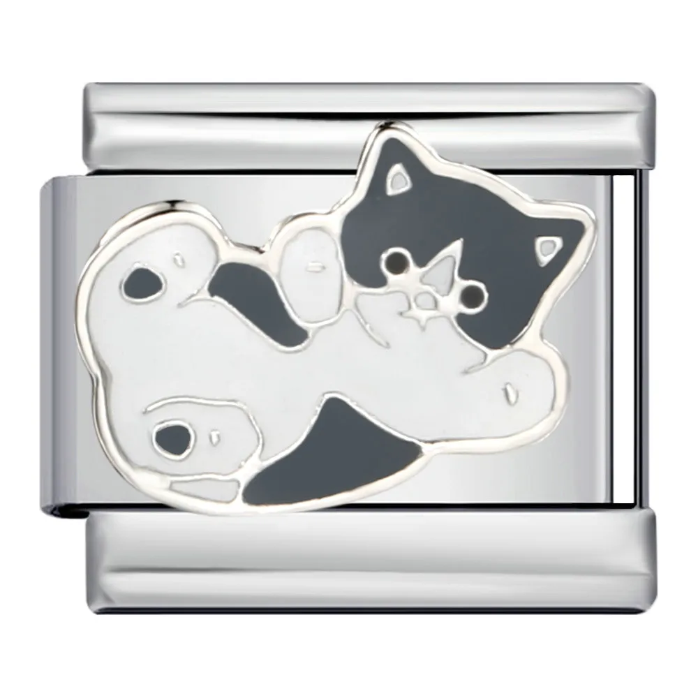 Charms pies, kot i panda do bransoletki 9 mm, stal nierdzewna Icj686 1