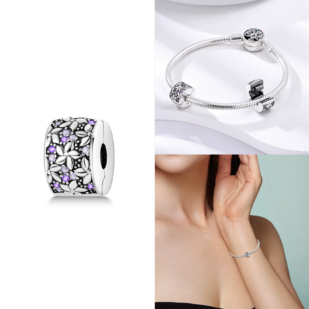 Zawieszki charms ze srebra 925 z cyrkonią serce do bransoletek DIY Neon