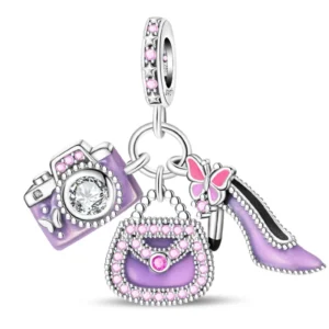 Charms ze srebra 925 do bransoletki - flakon, litery, Tarot Ciemnoniebieski